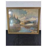 Framed and Matted Landscape Artwork