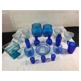 Blue and Frosted Glassware