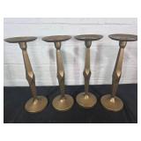 Four Bronze-Colored Candle Holders