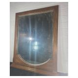 Large Wood-Framed Tabletop Mirror
