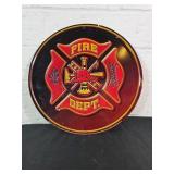 Round Fire Department Metal Sign