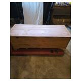 Primitive Wooden Chest With Contents