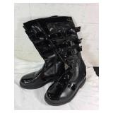 Size 10 Black Wrestling Boots with Buckle Straps