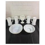 Milk Glass Tableware and Mugs