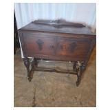 Wooden Buffet with Locking Doors and Contents