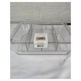 Clear Plastic Condiment Caddy with Dividers