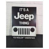 Jeep Metal Sign with Text Design