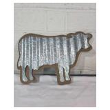 Wooden and Galvanized Tin Cow Decor
