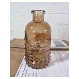 Amber Glass Bottles with Embossed Design