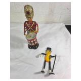 Tin Wind-Up Toy Soldier and Mr. Peanut Figure