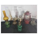 Glass and Metal Oil Lamps