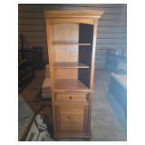 Tall Wooden Bookshelf With Cabinet Storage