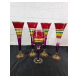 Multicolored Hand-Painted Stemware
