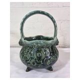 Hull Pottery Green Basket Planter, B-36