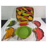 Ceramic Pepper-Themed Serving Set