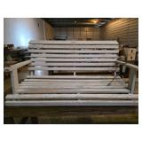 Wooden Slatted Porch Swing with Chains
