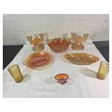 Orange Carnival Glass Tableware Set