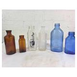 6 Glass Bottles Including Pyrex and Phillips