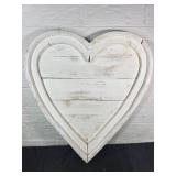 White Distressed Wooden Heart Decor