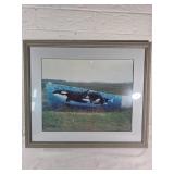 Framed and Matted Artwork Featuring Orcas
