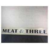 Rectangular Porcelain Sign, Meat & Three