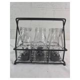 Metal Milk Crate Candle Holder with Bottles