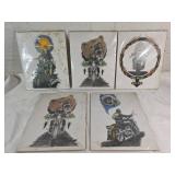 Five Harley-Davidson Artwork Prints