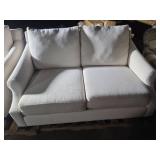 White Upholstered Loveseat