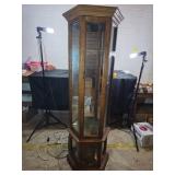 Octagonal Wood and Glass Cairo Cabinet
