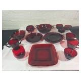 Red Glass Tableware