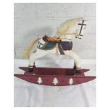 Wooden Christmas Rocking Horse Decoration