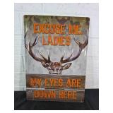 Humorous Metal Deer Sign with Text