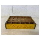 Yellow Coca-Cola Wooden Bottle Crate