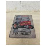 American Farmers Metal Sign with Tractor Design