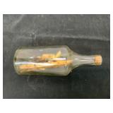 Carved Wooden Artwork Sealed in Glass Bottle