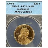 2004-S Sacagawea Dollar Coin, ANACS PR70 DCAM