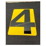 Double-Sided Metal Sign With Numbers 4 and 5