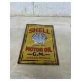 Shell Motor Oil Tin Advertising Sign