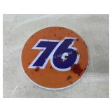Metal 76 Gas Button Sign
