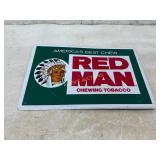 Red Man Chewing Tobacco Metal Advertising Sign