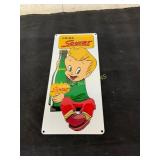Embossed Tin Squirt Advertising Sign