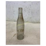 Vintage Glass Soda Bottle with Embossed Text