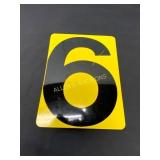 Double-Sided Yellow Sign with Numbers 6 and 8