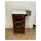 Wooden Cabinet with Enamel Top and Sterilizer