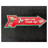 7Up Metal Advertising Arrow Sign