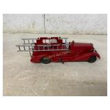 Metal Fire Truck Model with Ladders