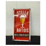 Stella Artois Embossed Metal Advertising Sign