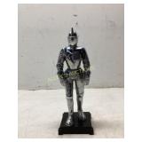 Chrome-Plated Knight Figurine on Black Base