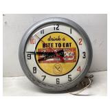 Electric Glass Face Dr Pepper Wall Clock