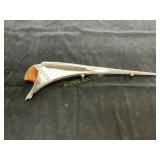Chrome Automotive Hood Ornament with Amber Accents